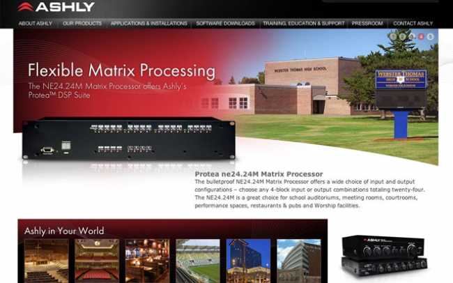 New website for Ashly Audio 